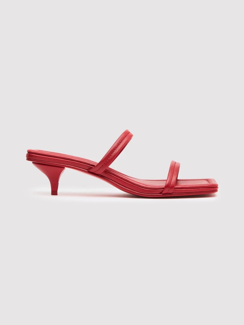 NWT St Agni Kitten Heel Leather Sandal in Rosso 40/9